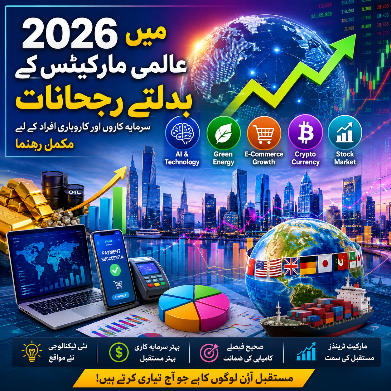 2026 میں عالمی مارکیٹس کے بدلتے رجحانات: سرمایہ کاروں اور کاروباری افراد کے لیے مکمل رہنما